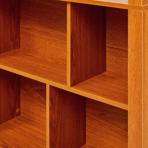 English Elm Free Standing Tall Open Cubby Bookcase Mdf Wood Grain Shelving Unit for Living Room Office Dark Oak W2899P479670