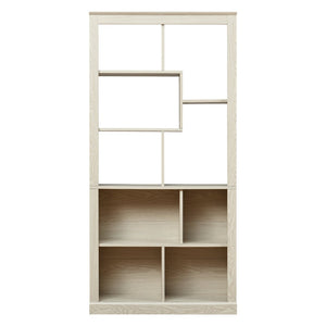 English Elm Free Standing Tall Open Cubby Bookcase Mdf Wood Grain Shelving Unit for Living Room Office White W2899P479671