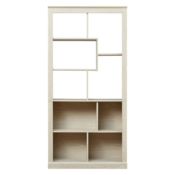 English Elm Free Standing Tall Open Cubby Bookcase Mdf Wood Grain Shelving Unit for Living Room Office White W2899P479671