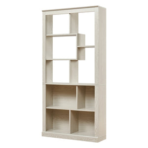 English Elm Free Standing Tall Open Cubby Bookcase Mdf Wood Grain Shelving Unit for Living Room Office White W2899P479671