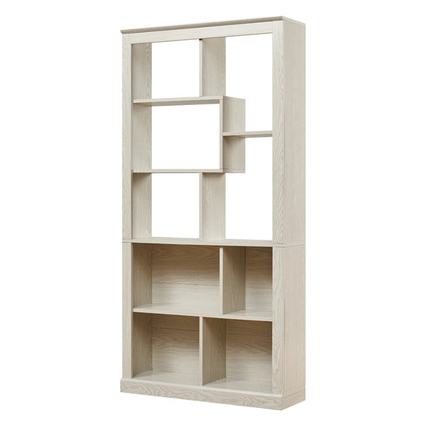 English Elm Free Standing Tall Open Cubby Bookcase Mdf Wood Grain Shelving Unit for Living Room Office White W2899P479671