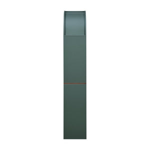 English Elm Arched Freestanding Wine Cabinet Vintage Carved Crown Adjustable Shelves Dining Room Green W2899P499440