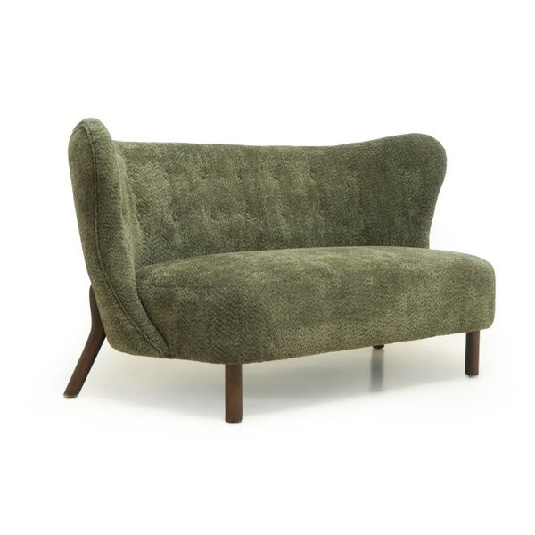 English Elm Nordic Armless Loveseat Chenille Upholstered Curved Tufted Back for Study or Living Room W2901P463465