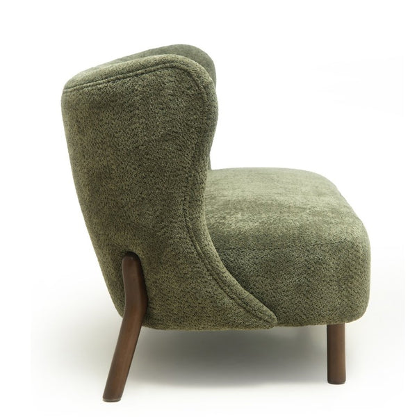 English Elm Nordic Armless Loveseat Chenille Upholstered Curved Tufted Back for Study or Living Room W2901P463465