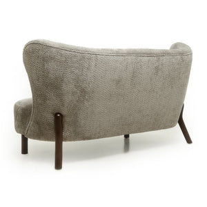 English Elm Nordic Chenille Loveseat Button Tufted Curved Back Armless Sculptural Living Room Sofa Camel W2901P463468
