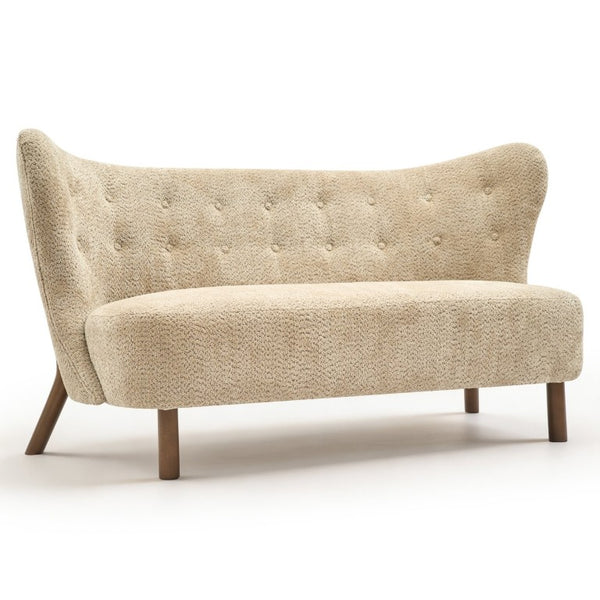 English Elm Nordic Chenille Loveseat Button Tufted Curved Back Armless Sculptural Living Room Sofa Camel W2901P463468