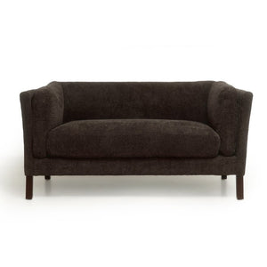 English Elm Modern Chenille Loveseat Compact Two-Seat Sofa with Removable Cushion for Living Rooms Dark Brown W2901P463472