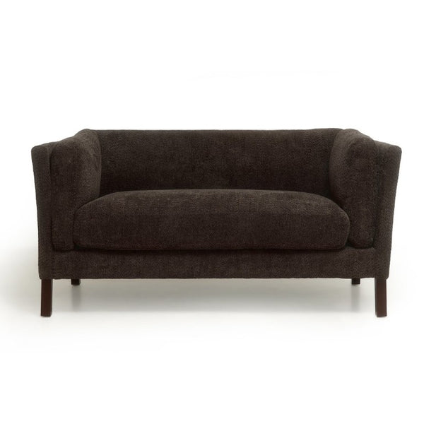 English Elm Modern Chenille Loveseat Compact Two-Seat Sofa with Removable Cushion for Living Rooms Dark Brown W2901P463472