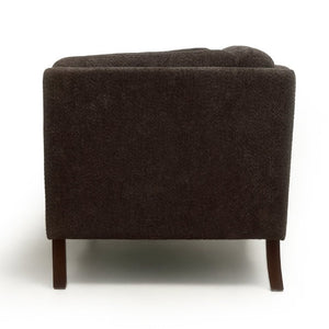English Elm Modern Chenille Loveseat Compact Two-Seat Sofa with Removable Cushion for Living Rooms Dark Brown W2901P463472
