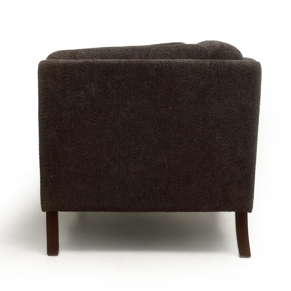 English Elm Modern Chenille Loveseat Compact Two-Seat Sofa with Removable Cushion for Living Rooms Dark Brown W2901P463472