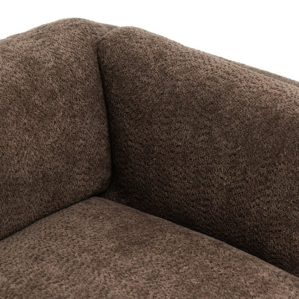 English Elm Modern Chenille Loveseat Compact Two-Seat Sofa with Removable Cushion for Living Rooms Dark Brown W2901P463472