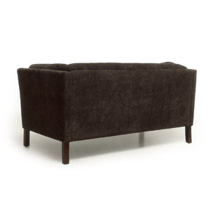 English Elm Modern Chenille Loveseat Compact Two-Seat Sofa with Removable Cushion for Living Rooms Dark Brown W2901P463472