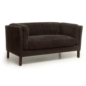 English Elm Modern Chenille Loveseat Compact Two-Seat Sofa with Removable Cushion for Living Rooms Dark Brown W2901P463472