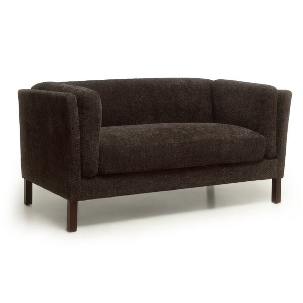 English Elm Modern Chenille Loveseat Compact Two-Seat Sofa with Removable Cushion for Living Rooms Dark Brown W2901P463472