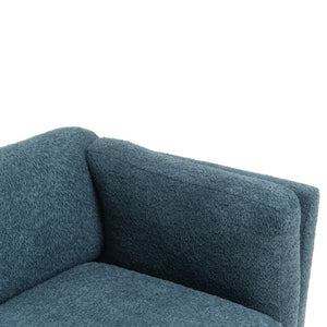 English Elm Modern Chenille Loveseat Compact Two-Seat Sofa with Removable Cushion for Living Rooms Blue W2901P463477