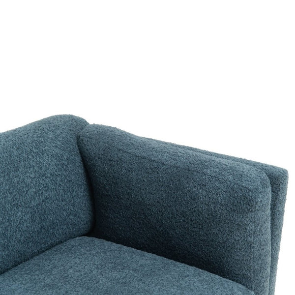 English Elm Modern Chenille Loveseat Compact Two-Seat Sofa with Removable Cushion for Living Rooms Blue W2901P463477