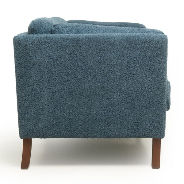 English Elm Modern Chenille Loveseat Compact Two-Seat Sofa with Removable Cushion for Living Rooms Blue W2901P463477