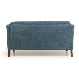 English Elm Modern Chenille Loveseat Compact Two-Seat Sofa with Removable Cushion for Living Rooms Blue W2901P463477