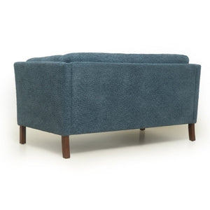 English Elm Modern Chenille Loveseat Compact Two-Seat Sofa with Removable Cushion for Living Rooms Blue W2901P463477