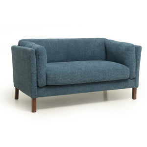 English Elm Modern Chenille Loveseat Compact Two-Seat Sofa with Removable Cushion for Living Rooms Blue W2901P463477