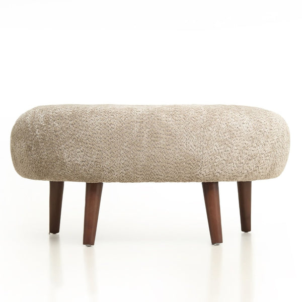 English Elm Nordic Chenille Bucket Chair with Ottoman and Pillow Cozy Lounge Seating for Living Room Camel W2901P514980