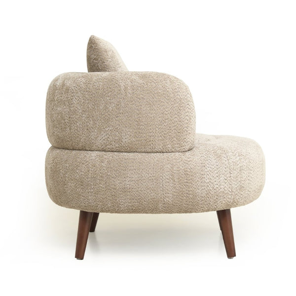 English Elm Nordic Chenille Bucket Chair with Ottoman and Pillow Cozy Lounge Seating for Living Room Camel W2901P514980