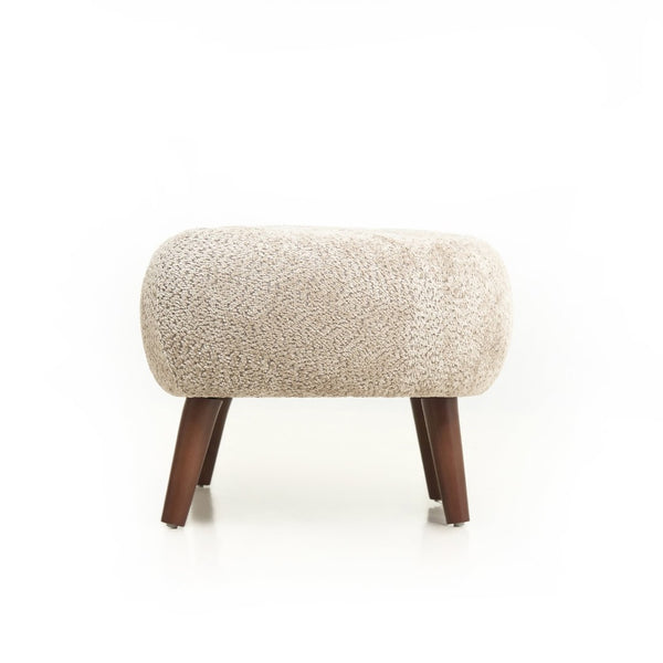 English Elm Nordic Chenille Bucket Chair with Ottoman and Pillow Cozy Lounge Seating for Living Room Camel W2901P514980