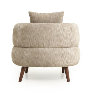 English Elm Nordic Chenille Bucket Chair with Ottoman and Pillow Cozy Lounge Seating for Living Room Camel W2901P514980
