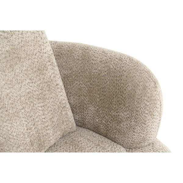 English Elm Nordic Chenille Bucket Chair with Ottoman and Pillow Cozy Lounge Seating for Living Room Camel W2901P514980