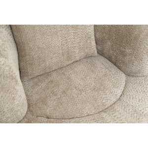 English Elm Nordic Chenille Bucket Chair with Ottoman and Pillow Cozy Lounge Seating for Living Room Camel W2901P514980