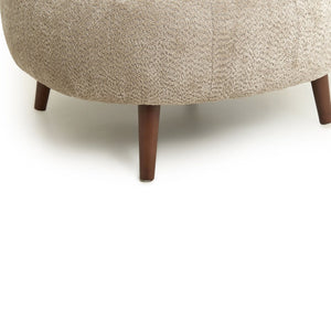 English Elm Nordic Chenille Bucket Chair with Ottoman and Pillow Cozy Lounge Seating for Living Room Camel W2901P514980
