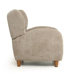 English Elm Nordic Chenille Accent Chair Curved Reclining Design for Reading Nook or Study Lounge Camel W2901P517650