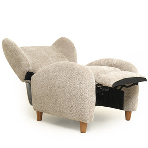 English Elm Nordic Chenille Accent Chair Curved Reclining Design for Reading Nook or Study Lounge Camel W2901P517650