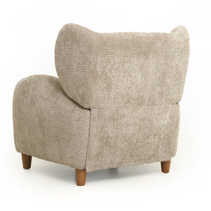 English Elm Nordic Chenille Accent Chair Curved Reclining Design for Reading Nook or Study Lounge Camel W2901P517650