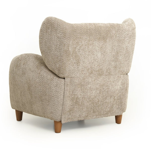 English Elm Nordic Chenille Accent Chair Curved Reclining Design for Reading Nook or Study Lounge Camel W2901P517650
