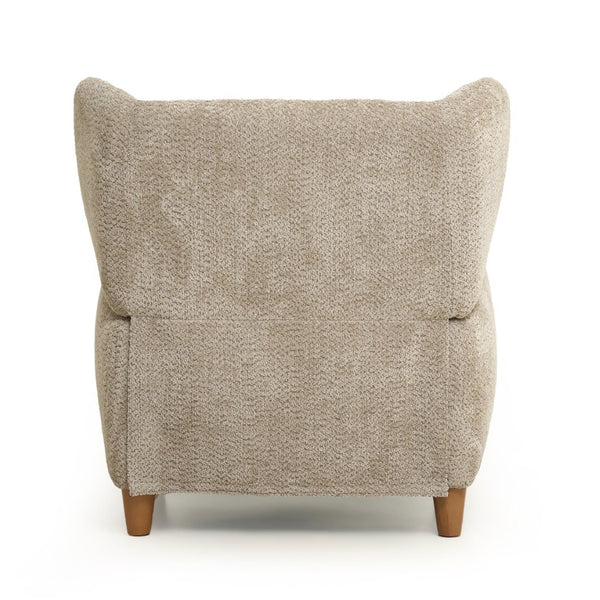 English Elm Nordic Chenille Accent Chair Curved Reclining Design for Reading Nook or Study Lounge Camel W2901P517650
