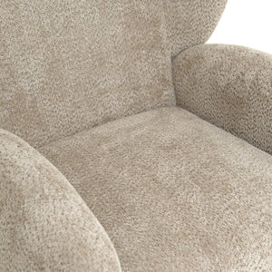 English Elm Nordic Chenille Accent Chair Curved Reclining Design for Reading Nook or Study Lounge Camel W2901P517650