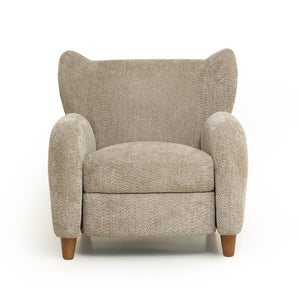 English Elm Nordic Chenille Accent Chair Curved Reclining Design for Reading Nook or Study Lounge Camel W2901P517650