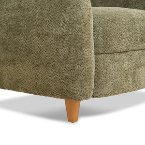 English Elm Nordic Chenille Accent Chair Curved Reclining Design for Reading Nook or Study Lounge Olive Green W2901P517651