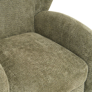 English Elm Nordic Chenille Accent Chair Curved Reclining Design for Reading Nook or Study Lounge Olive Green W2901P517651