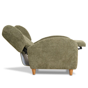 English Elm Nordic Chenille Accent Chair Curved Reclining Design for Reading Nook or Study Lounge Olive Green W2901P517651