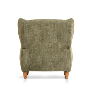 English Elm Nordic Chenille Accent Chair Curved Reclining Design for Reading Nook or Study Lounge Olive Green W2901P517651