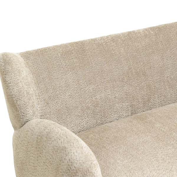 English Elm Nordic Curved Loveseat Chenille Upholstered Sculptural Sofa for Living Room Leisure Seating Camel W2901P517652