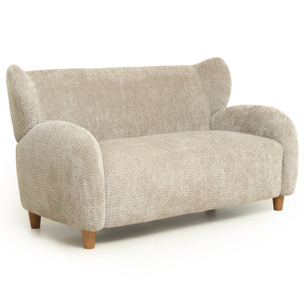 English Elm Nordic Curved Loveseat Chenille Upholstered Sculptural Sofa for Living Room Leisure Seating Camel W2901P517652