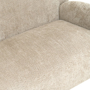 English Elm Nordic Curved Loveseat Chenille Upholstered Sculptural Sofa for Living Room Leisure Seating Camel W2901P517652