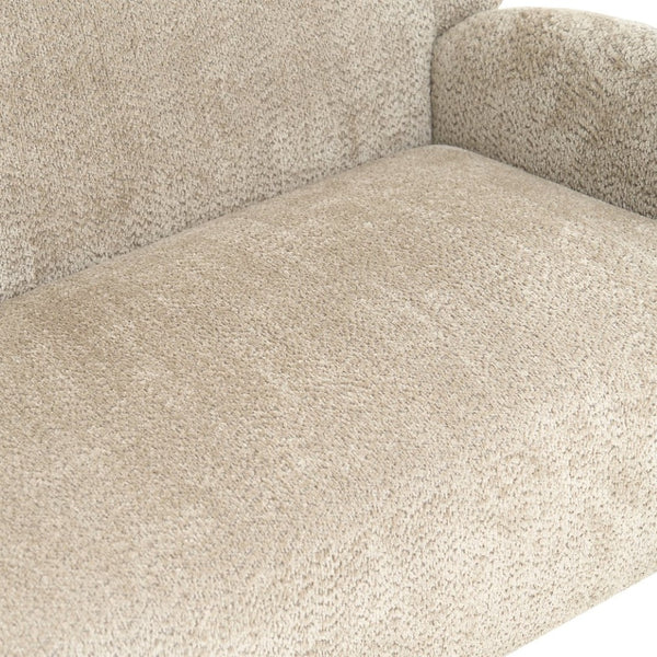 English Elm Nordic Curved Loveseat Chenille Upholstered Sculptural Sofa for Living Room Leisure Seating Camel W2901P517652