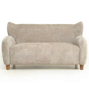English Elm Nordic Curved Loveseat Chenille Upholstered Sculptural Sofa for Living Room Leisure Seating Camel W2901P517652