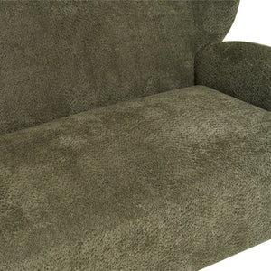 English Elm Nordic Curved Loveseat Chenille Upholstered Sculptural Sofa for Living Room Leisure Seating Olive Green W2901P517653