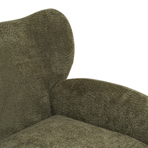 English Elm Nordic Curved Loveseat Chenille Upholstered Sculptural Sofa for Living Room Leisure Seating Olive Green W2901P517653