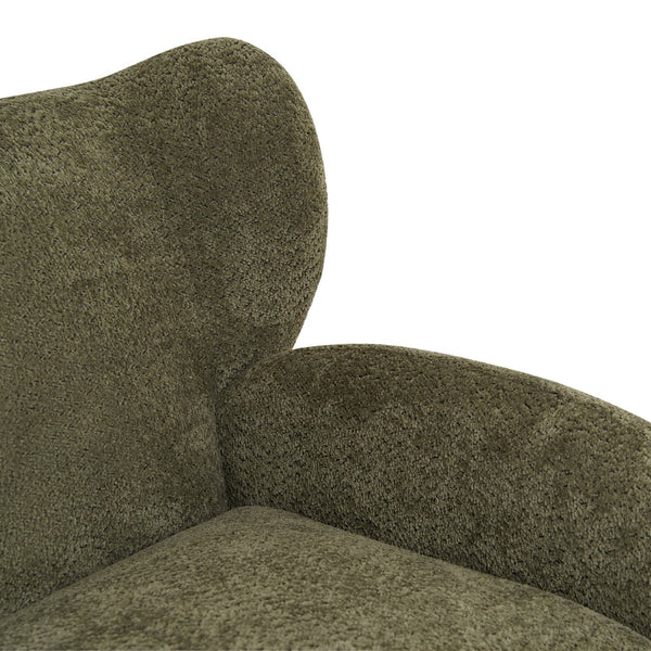 English Elm Nordic Curved Loveseat Chenille Upholstered Sculptural Sofa for Living Room Leisure Seating Olive Green W2901P517653